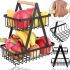 Металева двоярусна корзина підставка Fruit Storage Rack Z12-B21 для зберігання фруктів і овочів, настільна етажерка Фруктовниця на 2 яруси