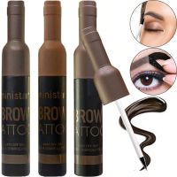 Водостойкая краска тинт Ministar Brow Tattoo Black Черный с тату эффектом для подчеркивания бровей, Маркер гель #102 10 мл для татуировки бровей