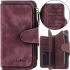 Women's suede wallet Baellerry Forever N2345 Dark Red women's mini purse with 10 compartments for storing bills and small change Dark Red