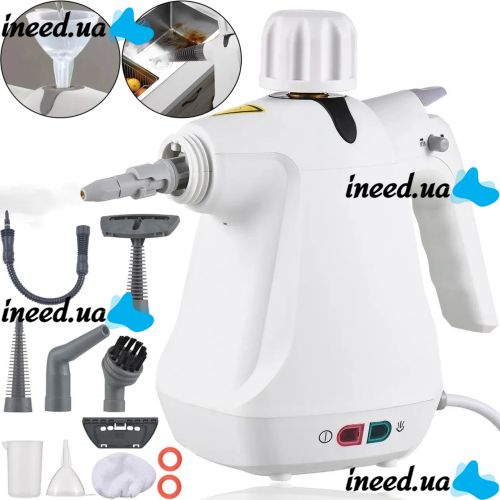 Вертикальный ручной паровой отпариватель Steam Cleaner TB958 с 6 насадками для уборки, Пароочиститель парогенератор Тоби DF-958 350мл от сети