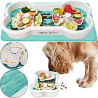 Двойная кормушка лабиринт Henry & Cary Pets для медленного кормления собак и кошек, Миска для животных в виде косточки с вращением на 360 градусов