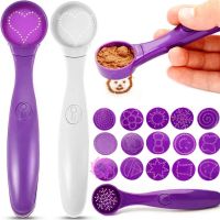 Декорирующая ложечка для кофе и блюд Magic Spice Spoon 16 узоров, Ложка для декорирования с насадками трафаретами для украшения латте от батареек