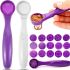 Декорирующая ложечка для кофе и блюд Magic Spice Spoon 16 узоров, Ложка для декорирования с насадками трафаретами для украшения латте от батареек