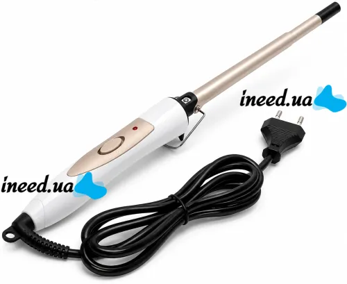 Curling iron for afro curls Promozer MZ-2218 9 mm thin afro for curling and styling hair, ceramic small forceps with indicator and stand 35W