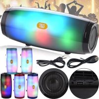 Беспроводная Bluetooth колонка T&G TG165C с RGB LED подсветкой и функцией Power Bank, Аккумуляторная блютуз акустика SPS UBL USB AUX для Android IOS