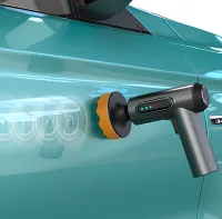 Беспроводная полировочная машинка Lesko LY-02 75 мм для полировки и шлифовки автомобиля, Аккумуляторная шлифмашина 2000 об/мин с 2 насадками Черная