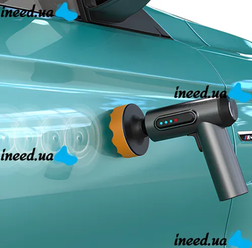 Беспроводная полировочная машинка Lesko LY-02 75 мм для полировки и шлифовки автомобиля, Аккумуляторная шлифмашина 2000 об/мин с 2 насадками Черная
