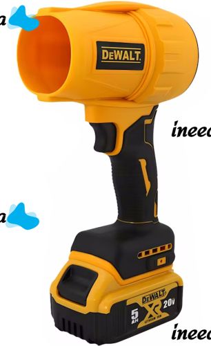 Акумуляторна повітродувка фен DeWalt DCE90E 20V 5Ah для прибирання снігу та листя з 2 акумуляторами, Бездротова дуйка Деволт для видалення пилу