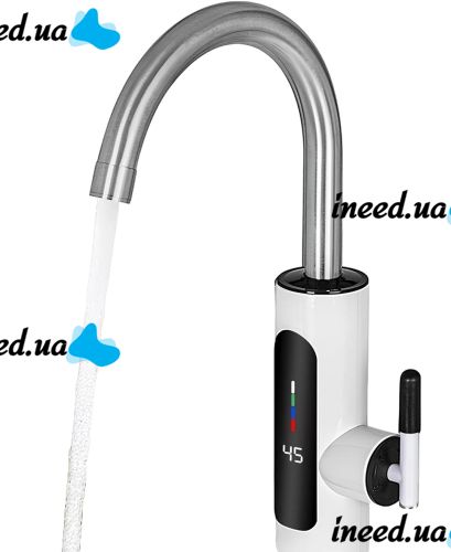 Проточный водонагреватель Delimano RY-022 с LCD дисплеем и индикатором температуры, Электрический нагреватель в виде крана 220V нижнее подключение