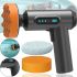Lesko LY-02 75 mm cordless polisher for polishing and buffing car, Cordless 2000 rpm grinder with 2 nozzles Black