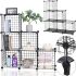 Modular metal rack organizer FH Topy HJ-6 with 6 storage compartments, Folding stand 110x37x110cm for plants and accessories