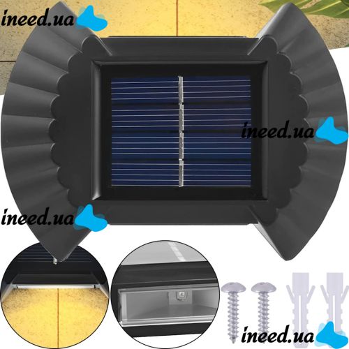Настінний вуличний ліхтар прожектор Smart Solar Light JB-012 на сонячній батареї, акумуляторний світильник з сонячною панеллю на стіну Jb012 Чорний