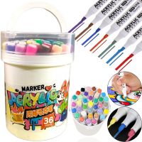 Профессиональный набор скетч маркеров Creative Acrylic Marker 36 шт для рисования в ведре, Акриловые маркеры фломастеры линеры AND635-36 цветов