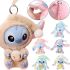 Дитяча плюшева іграшка сюрприз Labubu Stitch Eat Something 16 см, М'яка колекційна фігурка брелок Лабубубу Стіч у піжамі для дітей