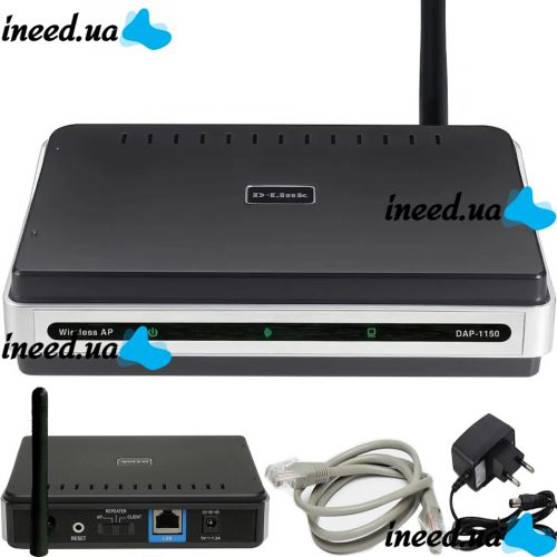 Бездротовий Wi-Fi Роутер маршрутизатор D-Link DAP - 1150 до 54 Мбіт / з 1 LAN порт, високошвидкісний Wifi роутер точка доступу до 54 Mb/s Чорний