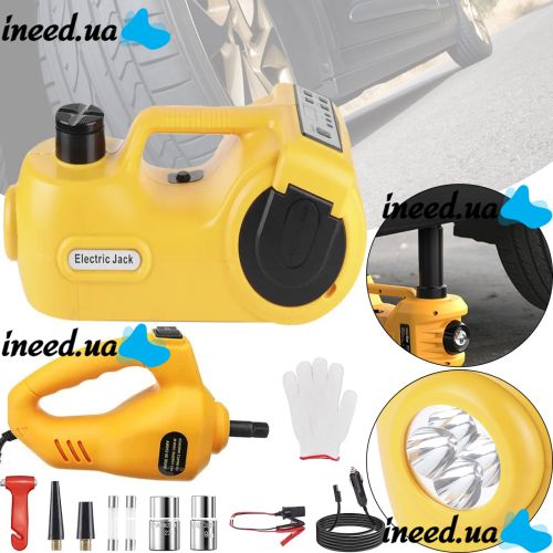Электрический автомобильный домкрат с компрессором и гайковертом Dewalt ZS3SJ-BC DC12V в кейсе, Набор автомобилиста с насосом 3в1 в чемодане Желтый