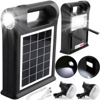 Портативна сонячна станція CcLamp CL - 12 30W акумуляторний світлодіодний LED ліхтар повербанк з 2 лампочками на сонячній батареї Power Bank