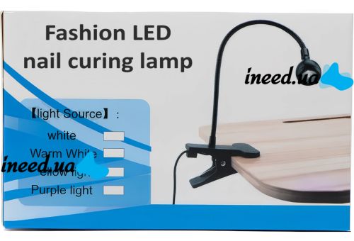 Ультрафиолетовая УФ лампа Fashion UV Nail Curing Lamp AND HA-141 для маникюра 5W настольная LED сушилка на прищепке для гель лака и гелевых типс USB