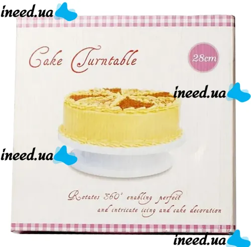 Вращающаяся подставка Cake Turntable для изготовления и декорирования торта 28 cм Тортовница, Поворотный стол поднос для украшения торта 360 градусов