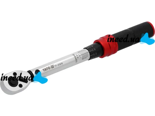 Динамометрический ключ YATO YT-07676 1/2" 20-220 Нм трещоточный ключ для точной затяжки болтов и гаек, инструмент в кейсе для ремонта автомобилей