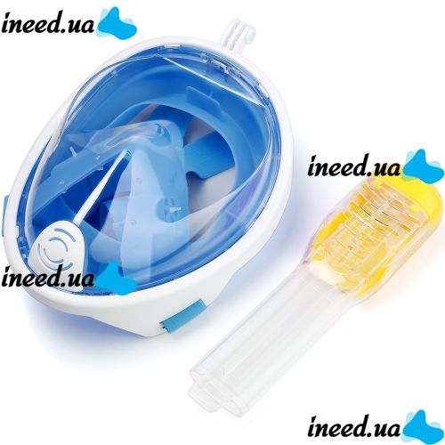 Полнолицевая маска L/XL для подводного плавания Free EasyBreath с креплением для камеры GoPro, панорамная маска для снорклинга, ныряния Easy Breath