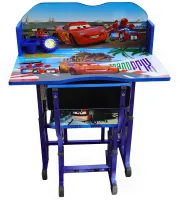 Детская парта со стулом Bambi Disney Cars B-43507 Тачки Молния Маквин письменный стол и стул с регулированной высотой и подставкой для книг Синий