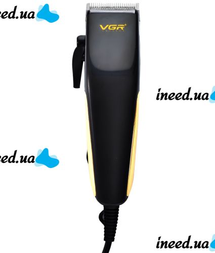 Проводная машинка для стрижки волос VGR V-128 7W профессиональный триммер для окантовки бороды и усов от сети со сменными насадками и ножницами 