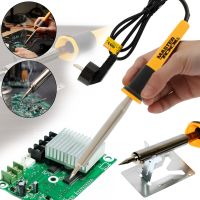 Контактный электрический паяльник Mastertool 44-0009 80W электропаяльник на подставке для соединения и пайки деталей и проводов от сети 220V WL-9