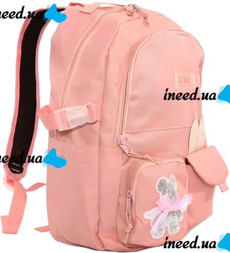 Школьный набор сумок Fashion SG5017 4 в 1 для девочек, подростковый комплект в школу, рюкзак на 16 л сумка шоппер пенал, ранец со значком Розовый