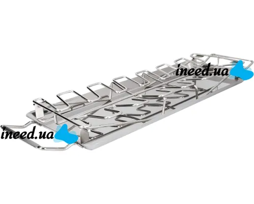 Подставка для приготовления куриных ножек A-Plus Barbecude KF-0982 универсальная стойка с поддоном для духовки и гриля, решетка из нержавеющей стали