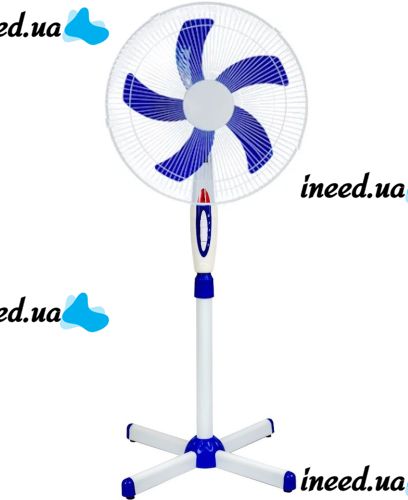 Напольный вентилятор Wimpex WX-1612 40 см stand fan 16" 100W с регулировкой высоты, Бесшумный вентилятор Вимпекс 100Вт на пол 3 скорости Белый