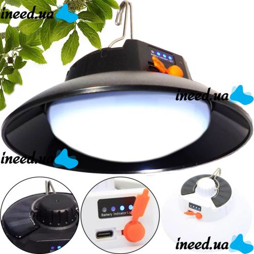 Универсальный подвесной фонарь Solar Energy Lamp AM-001 с солнечной батареей и крючком от USB, Аккумуляторная подвесная лампа для кемпинга Ma-100