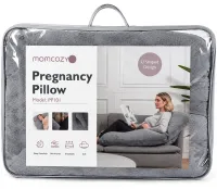 Ортопедическая подушка для беременных Momcozy Pregnancy Pillow PP101 80x120 см U-образная подкова для сна и отдыха с поддержкой спины и живота Серая