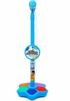 Детский микрофон Kid Star Microphone 5350A на регулируемой стойке с подсветкой, караоке со звуковыми эффектами и МР3 для детей от 3-х лет Голубое