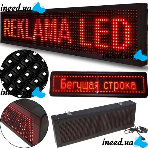 LED Indoor Running Board Led Story 100x20 WIFI/USB with Red Backlight for Advertising Outdoor Trade Sign with Running Board