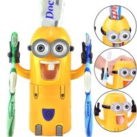 Детский диспенсер для зубной пасты Миньон Brush Holder, Автоматический дозатор с держателем для щеток для детей Миньен Желтый
