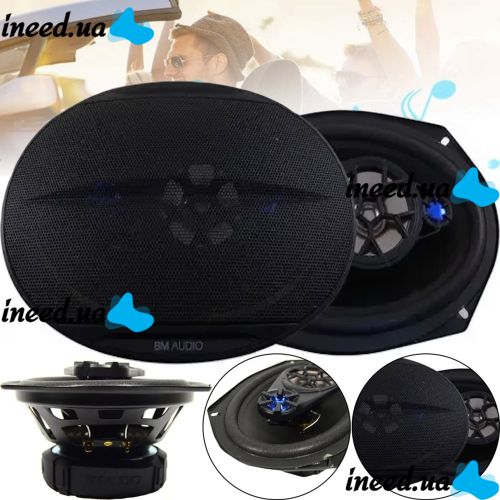 Автомобильные колонки акустика Boschmann BM Audio WJ1-S99V4 500W в авто 2 шт, Овальные 4-х полосные динамики Бошман в машину, Автоакустика Черные