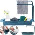 Раздвижная полка органайзер для раковины Sink rack AD-1792 для губки и тряпок, Телескопическая полочка сушилка полотенца на мойку LY-567 Темно-синяя