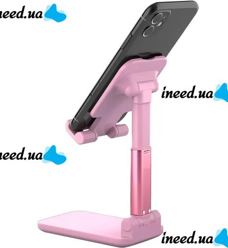 Настольная подставка держатель с зеркалом Folding desktop phone stand PD-C06 для телефона планшета, Складной трансформер для смартфона AND196 Розовый