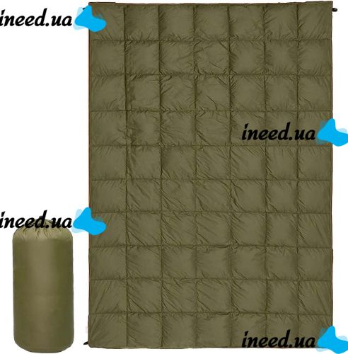 Водонепроницаемое походное одеяло Puffy Down Blanket 4Monster C-BKR-234 для пешего туризма с чехлом, Кемпинговое пуховое одеяло AND-8 для кемпинга