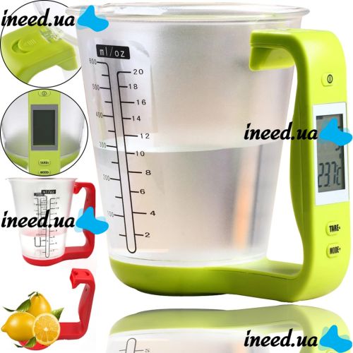 Электронная мерная чаша весы Digital Scale with Measuring Cup SP-001 600мл, Кухонный мерный стакан с весами и встроенным термометром SP001 для дома