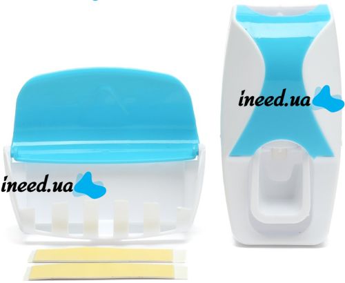 Automatic Toothpaste Dispenser Rong Shuai 300 H0 stand with Holder for 5 toothbrushes, plastic wall dispenser, bathroom kit