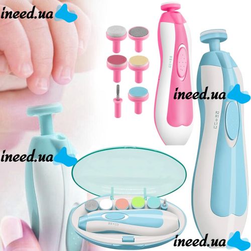 Дитяча точилка для стрижки та полірування нігтів Baby Nail Trimmer XL - 667 електричний фрезер електропилка для манікюру новонароджених з насадками