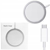 Бездротове зарядний пристрій Magsafe Magnetic універсальна магнітна зарядка магсейф для телефону і навушників IOS Android з виходом Type-C Біла