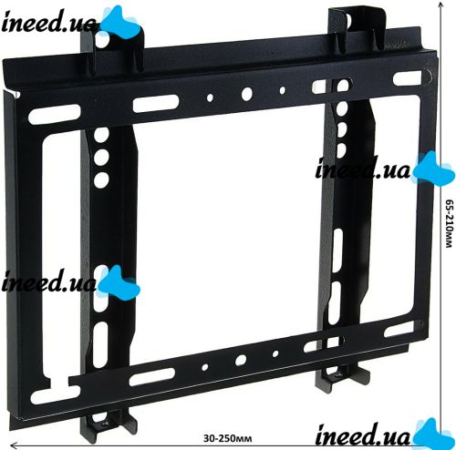 Настенный кронштейн для телевизора V-Star V35 14-42 дюйма, до 25кг подвесной крепеж, фиксированное крепление держатель на стену 14"-42" H27 Черное
