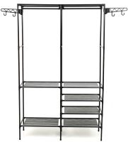 Напольная складная вешалка для одежды Simple Coat Rack Double Row 8518 шкаф органайзер с крючками и шестью полками для обуви, раскладной стеллаж