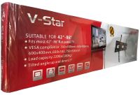 Настенный кронштейн V-STAR V86T 42"-86" наклонное крепление для телевизора на стену, подвесной держатель для ТВ 42-86 дюймов до 100 кг Черный