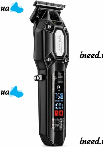 Аккумуляторная машинка для стрижки волос VGR V-900 5W беспроводной мужской триммер для окантовки бороды и усов со сменными насадками и дисплеем USB