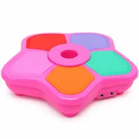 Детский микрофон Kid Star Microphone 5352A на регулируемой стойке с подсветкой, караоке со звуковыми эффектами и МР3 для детей от 3-х лет Розовое
