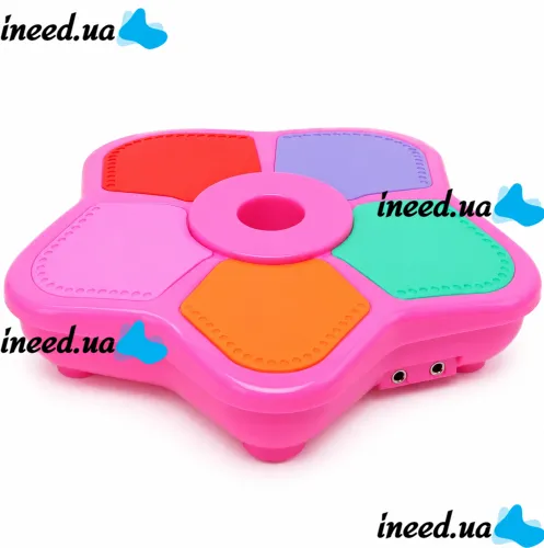 Детский микрофон Kid Star Microphone 5352A на регулируемой стойке с подсветкой, караоке со звуковыми эффектами и МР3 для детей от 3-х лет Розовое